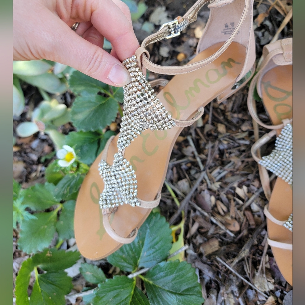 Sam Edleman Rhinestone Strappy Sandals 6 M - Picture 3 of 9